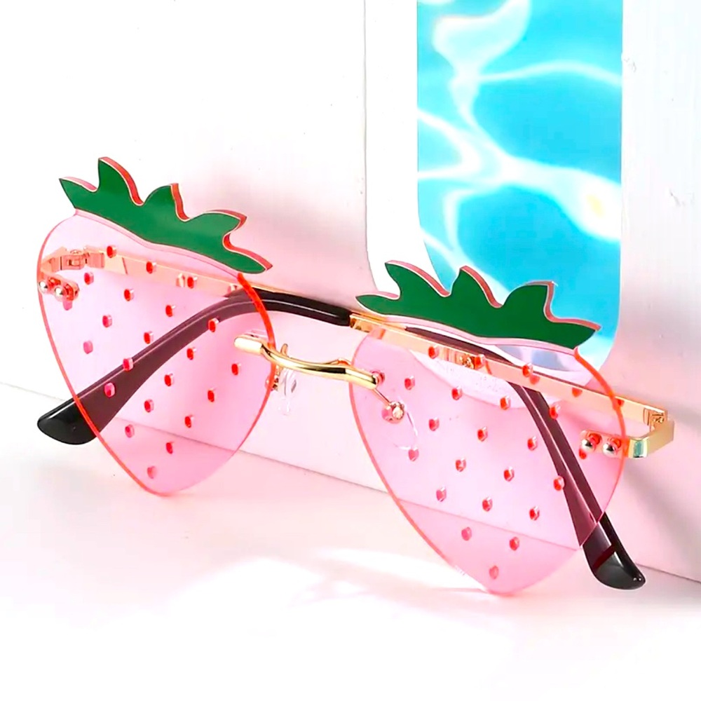 Hot Pink Strawberry Sunglasses Cool Party Dress Up Cosplay